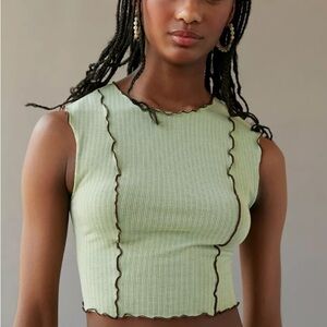 Urban Outfitters Renewal Remnants Lettuce Edge Seamed Tank Top size L
